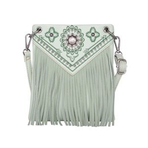 NWT American Bling Crossbody Bag - New Green Fringe Western Purse Pocketbook